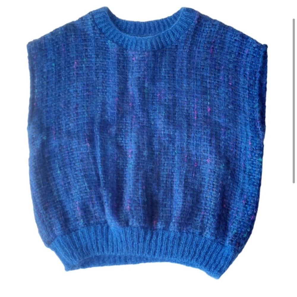 Barbara Kreutter Handwoven Wool Sapphire Blue Sweater Vest